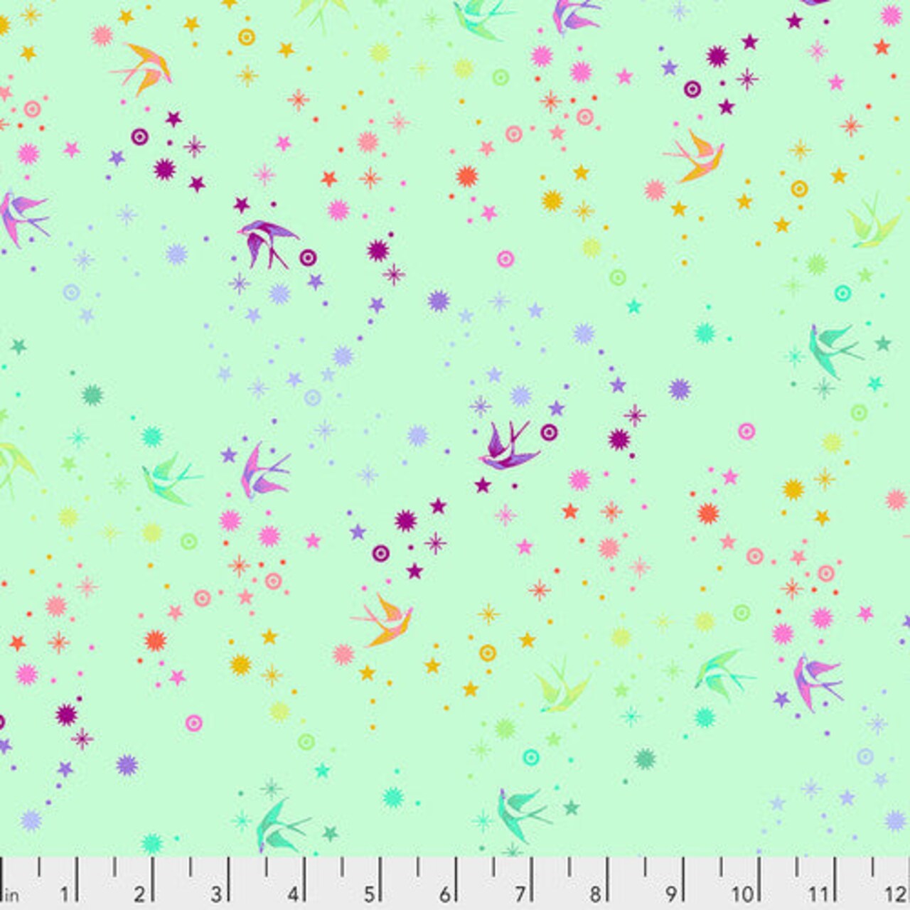 Fabric FreeSpirit Tula Pink Mint Fairy Dust by the Quarter Yard PWTP133.MINT